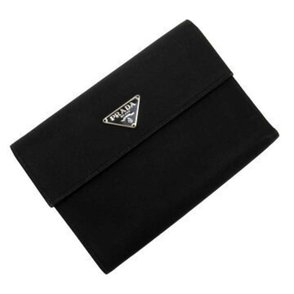 Prada Tri Wallet Triangle Black Nylon - Picture 1 of 3